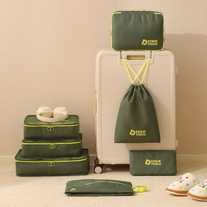 Design Studio - 7 Piece Travel Packing Organizer Set - Green