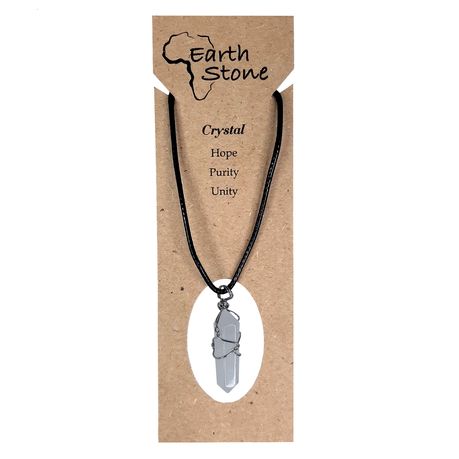 Earth Stone Collection - Wire Wrapped Quartz Stone Necklace