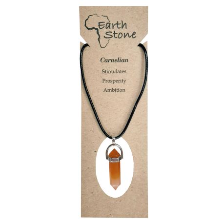 Earth Stone Collection - Bullet Carnelian Stone Necklace