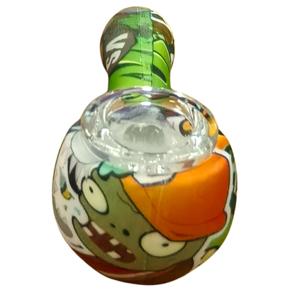Silicone Rasta Pipe - Hydrodipped Designs - Red