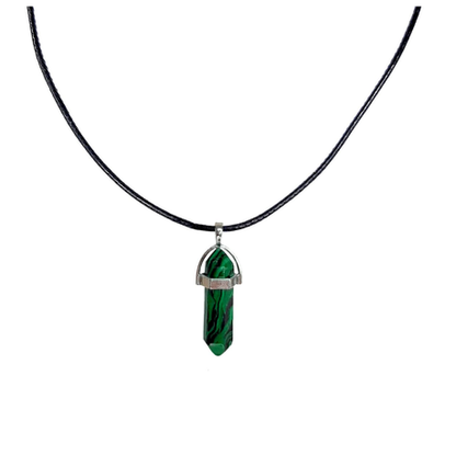 Earth Stone Collection - Malachite Bracelet And Bullet Necklace Set