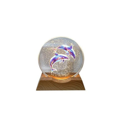 3D Creative Lamp - Dolphin Pod Sparkles Illuminated Art Light