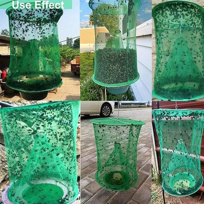 4 Pack Reusable Reinforced Mesh Hanging Trap Foldable Fly Cage