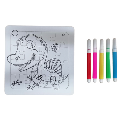 Puzzle 3-piece Strip Colouring with Markers - Mermaids