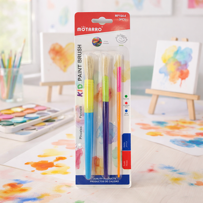 Motarro Kids Paint Brushes - 3 Piece Set