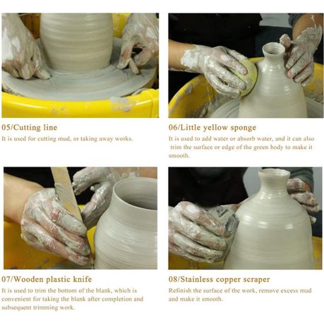 8 Pieces/Set DIY Wooden Pottery Sculpting Clay Cleaning Tool Set