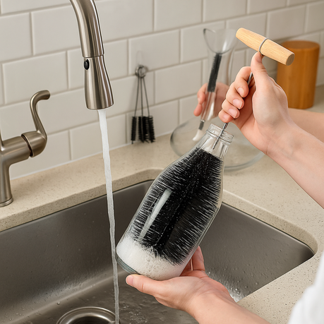 Glass Bottle Cleaning Brush Set - 1 Large + 5 Small Brushes