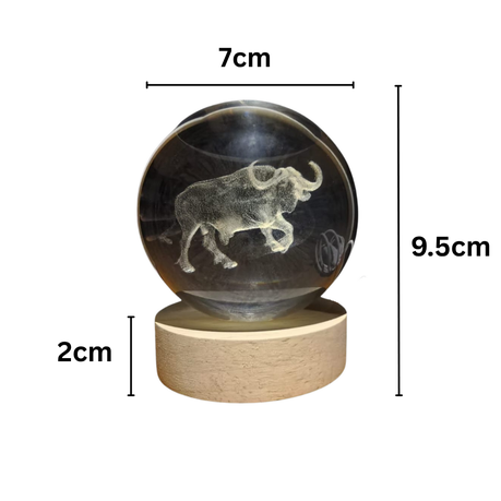 Crystal Ball Lamp with 3D Engraving and Luminous Base - Animals - Cheetah