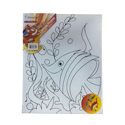 Printed Canvas with Paint Set - 24 × 30 cm - Giraffe