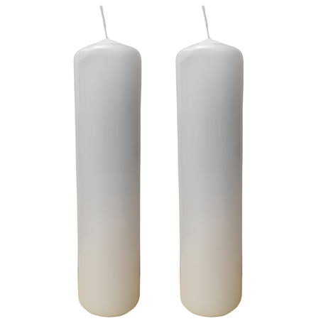 Candle Pillar - 2 Pack - White 6x12.5cm