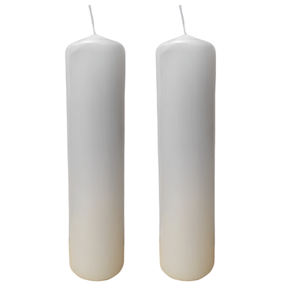 Candle Pillar - 2 Pack - White 6x12.5cm