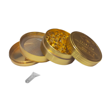 4 Piece Tobacco Grinder - Gold Bar