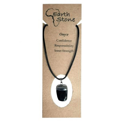 Earth Stone Collection - Polished Onyx Stone Necklace