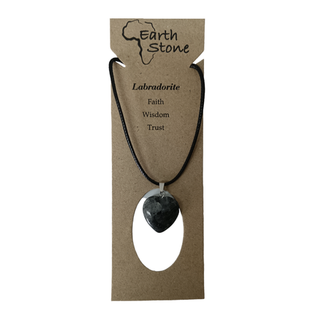 Earth Stone Collection - Heart Labradorite Stone Necklace