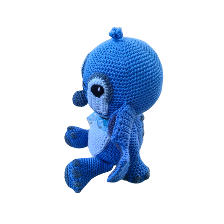 Wool Knit Soft Toy - Stitch - Blue