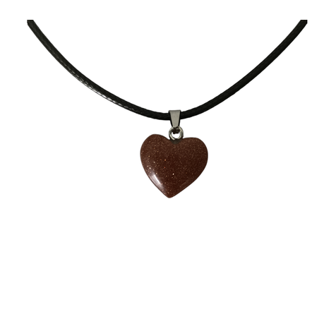 Earth Stone Collection - Heart Gold Sand Stone Necklace