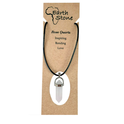 Earth Stone Collection - Rose Quartz Bracelet and Bullet Necklace Set