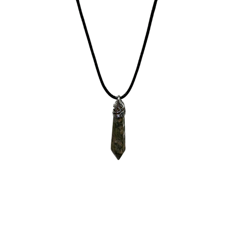 Earth Stone Collection - Ice Drop Unakite Crystal Stone Necklace