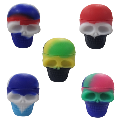 Silicone Skullhead Dab Pot Multicolor - 5 Pack