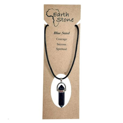 Earth Stone Collection - Bullet Blue Sand Stone Necklace