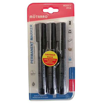 Motarro Permanent Markers - 3.0mm - 3 Piece Set