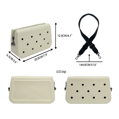 Coco EVA Croc Crossbody Bag - Lightweight Waterproof Shoulder Bag - Pastel Yellow