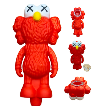 Silicone Rasta Pipe - Elmo - 25 Pack