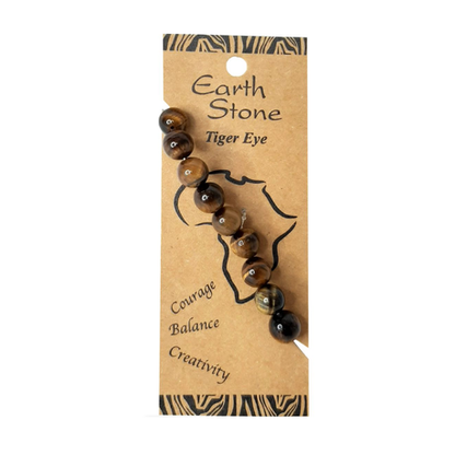 Earth Stone Collection - Tigers Eye Bracelet And Ice Drop Necklace Set