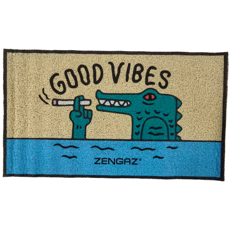Zengaz Door Mat - Non Slip - Good Vibes Crocodile