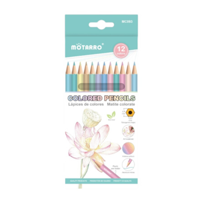 Motarro Colour Pencils -12 Colours - Bold Colours