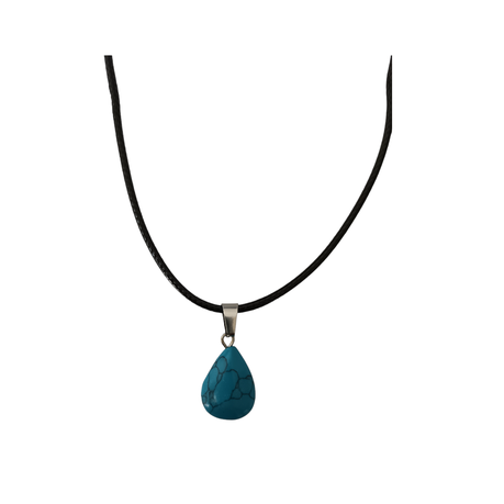 Earth Stone Collection - Teardrop Turquoise Stone Necklace