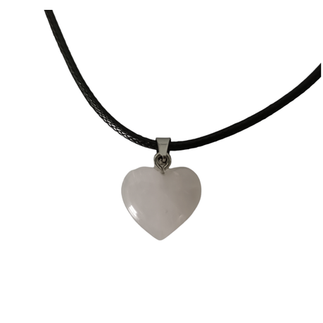 Earth Stone Collection - Heart Clear Quartz Stone Necklace