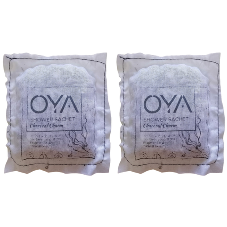 OYA Shower Sachet 110g 2 Pack - Charcoal Charm