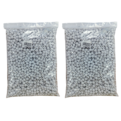 Wooden Beads +-1KG - 2 Pack - White 6mm