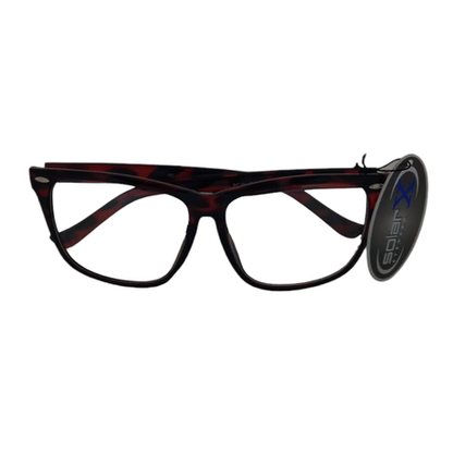 Solar X Wayfarer Sunglasses Clear Lens UV400 - Red