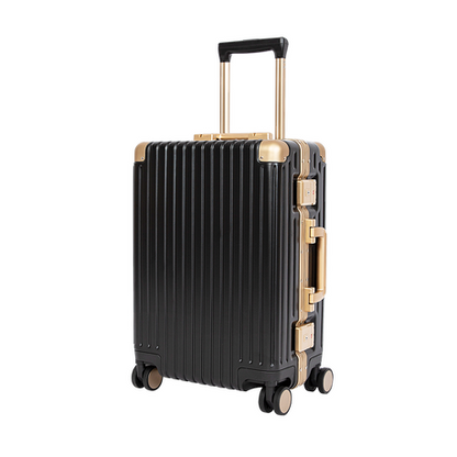 Classic Aluminum Frame Travel Suitcase - Black - 20'