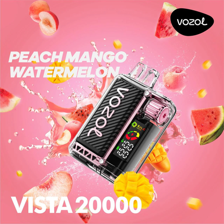 Vozol Vista 20000 Puff Disposable Vape - Peach Mango Watermelon - 3 Pack