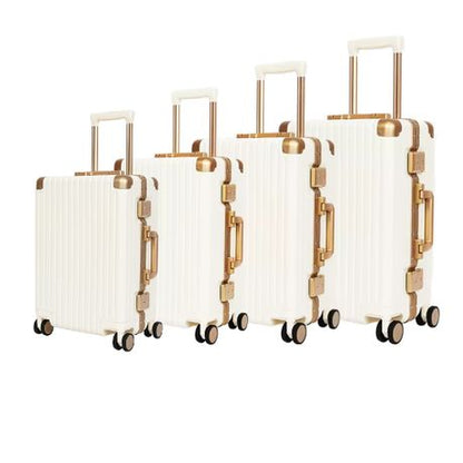 Classic Aluminum Frame Travel Suitcase - 4 Piece Set