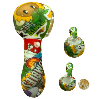 Silicone Rasta Pipe - Hydrodipped - 50 Pack