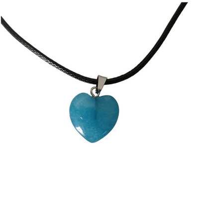 Earth Stone Collection - Heart Aquamarine Stone Necklace