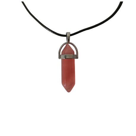 Earth Stone Collection - Bullet Cherry Quartz Crystal Stone Necklace
