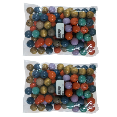 Wooden Beads +- 100PCS - 2 Pack - 22mm