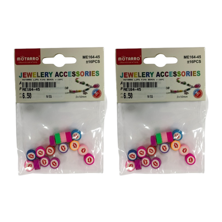 Motarro Lips Fimo Beads +-16PC - 2 Pack