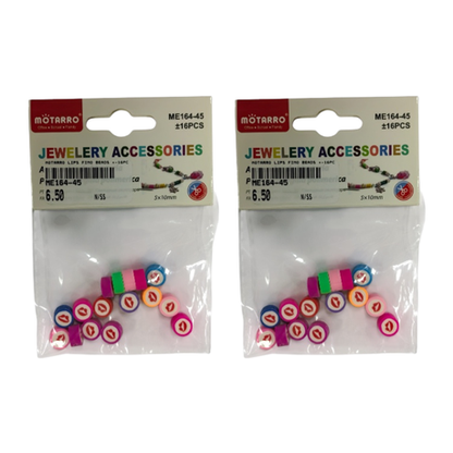 Motarro Lips Fimo Beads +-16PC - 2 Pack