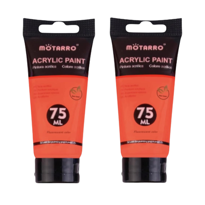 Acrylic Fluorescent Paint 75ml - 2 Pack - Yellow