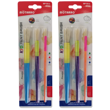 Motarro Kid Paint Brush 3 Pieces - 2 Pack