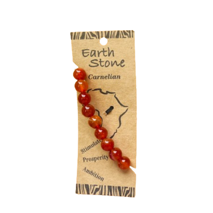 Earth Stone Collection - Carnelian Bracelet And Bullet Stone Necklace