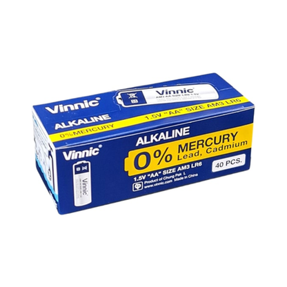 Vinnic Alkaline AA Penlight Battery 1.5V - Box of 40