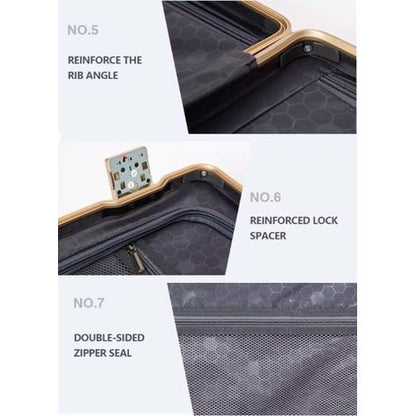 Classic Aluminum Frame Travel Suitcase - 4 Piece Set