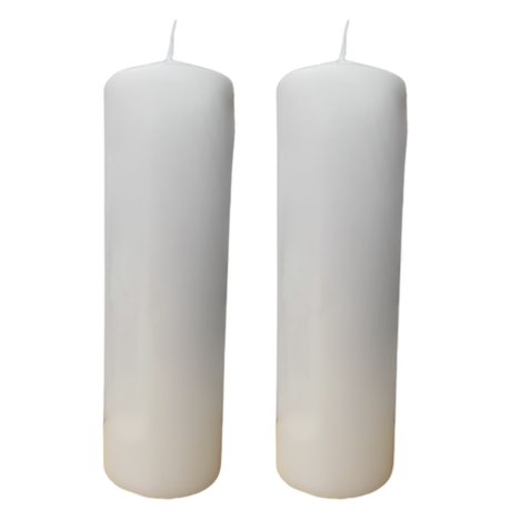 Candle Pillar - 2 Pack - White 6x12.5cm